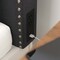 Merrick Lane Ribas Contoured Faux Leather Headboard with Studded Upholstery, Dual Hanging Options, Charging Station with 2 Outlets, USB Port, USB-C Port